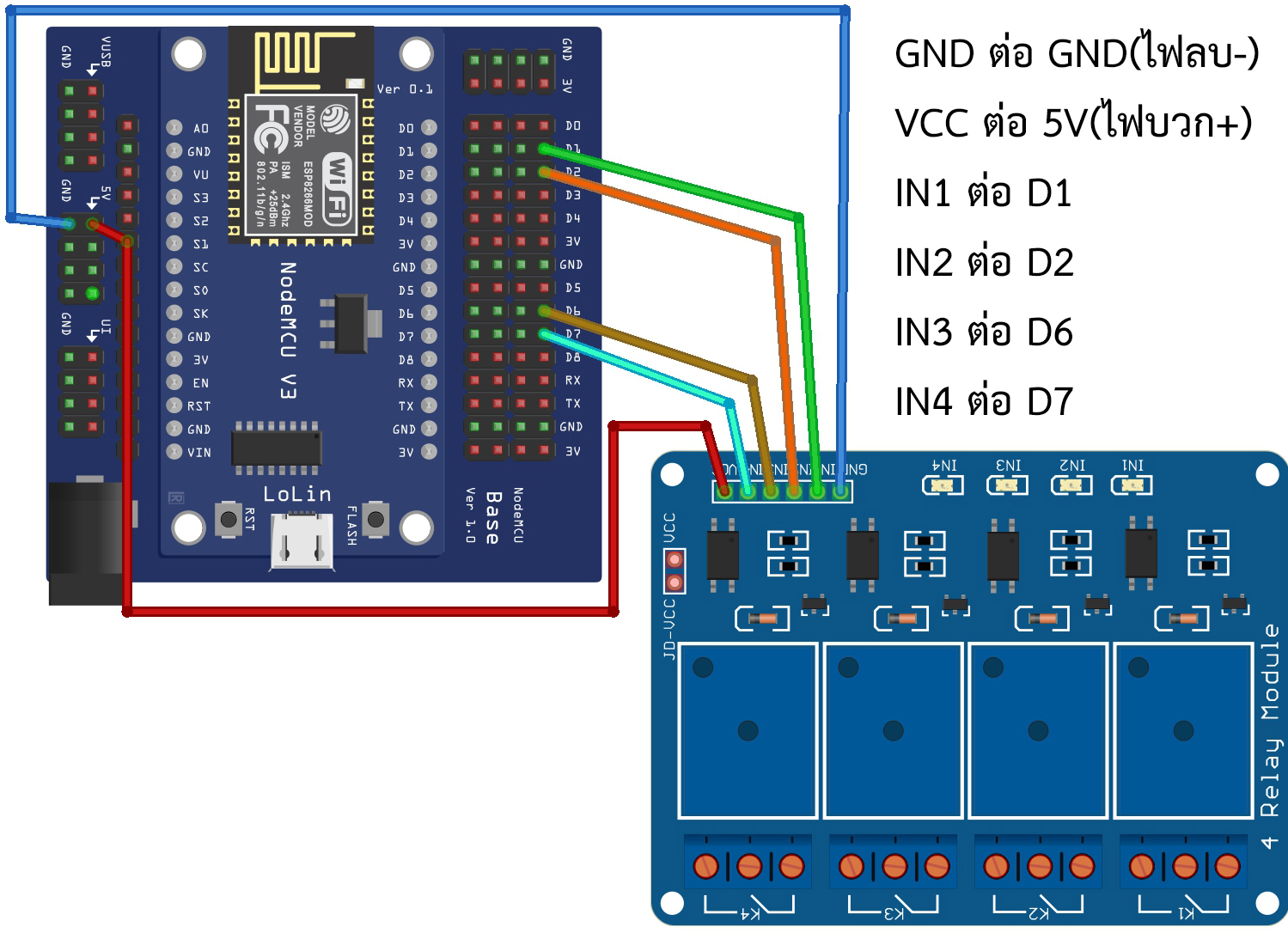 วงจร 4 Relay